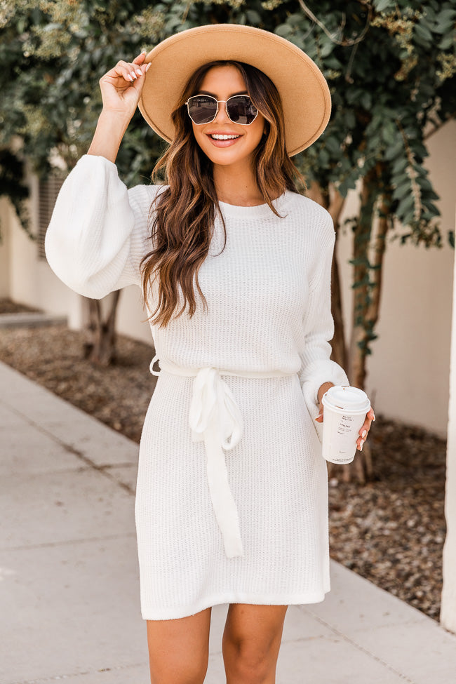 belted sweater dress